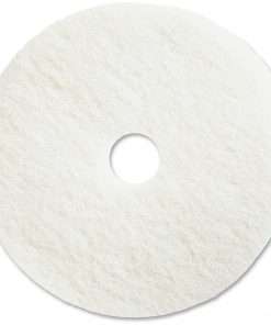 Genuine Joe Polishing Floor Pad - 18" Diameter - 5/Carton x 18" Diameter x 1" Thickness - Floor, Polishing - Resilient, Flexible, Non-abrasive - Resin, Fiber - White