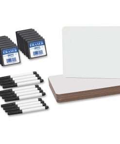 Flipside Dry Erase Board Set Class Pack - 9.5" (0.8 ft) Width x 12" (1 ft) Height - White Surface - Rectangle - 12 / Pack
