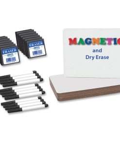Flipside Magnetic Dry Erase Board Set Class Pack - 9" (0.8 ft) Width x 12" (1 ft) Height - White Surface - Rectangle - 12 / Pack