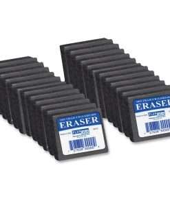 Flipside Dry Erase/Chalkboard Eraser - Gray - Felt - 2" Width x 1" Height x 2" Depth x - 24 / Pack - Soft