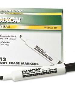Ticonderoga Dry Erase Whiteboard Markers - Broad, Fine Marker Point - Wedge Marker Point Style - Black - 1 Dozen