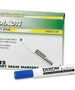 Ticonderoga Dry Erase Whiteboard Markers - Broad, Fine Marker Point - Wedge Marker Point Style - Blue - 1 Dozen