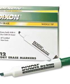 Ticonderoga Dry Erase Whiteboard Markers - Broad, Fine Marker Point - Wedge Marker Point Style - Green - 1 Dozen