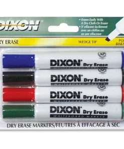 Ticonderoga Dry Erase Whiteboard Markers - Broad, Fine Marker Point - Wedge Marker Point Style - Assorted - 4 / Pack