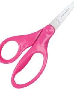 Fiskars 5" Pointed Tip Kid Scissors - 5" Overall Length - Left/Right - Pointed Tip - Shiny Pink - 1 Each