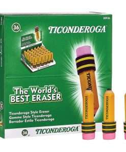 Dixon Latex-free Pencil-shape Eraser - Yellow - Pencil - 36 / Box - Latex-free, Smudge-free, Non-toxic