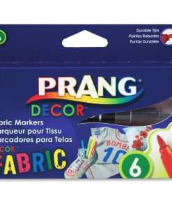Prang Decor Fabric Markers - Brush Marker Point Style - Assorted - 6 / Set