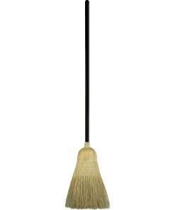 Genuine Joe GJO12001, Warehouse Broom, 1 Each, Natural - Corn Fiber Bristle - Lacquered Wood Handle - 1 Each - Natural