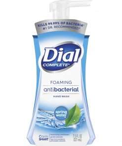Dial Complete Spring Water Foaming Soap - Spring Water Scent - 7.5 fl oz (221.8 mL) - Pump Bottle Dispenser - Kill Germs - Hand - Blue - 8 / Carton