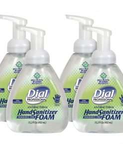 Dial Professional Hand Sanitizer Foam - 15.2 fl oz (449.5 mL) - Pump Bottle Dispenser - Kill Germs - Hand - Clear - Fragrance-free - 4 / Carton
