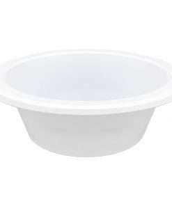 Genuine Joe Reusable Plastic Bowls - 125 / Pack - Serving - Disposable - White - Plastic Body - 1000 / Carton