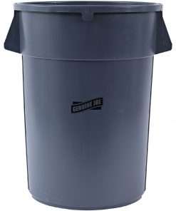 Genuine Joe 44-gallon Heavy-duty Trash Container - 44 gal Capacity - Heavy Duty, Handle - 24" Height x 31.5" Width x 24" Depth - Gray - 4 / Carton