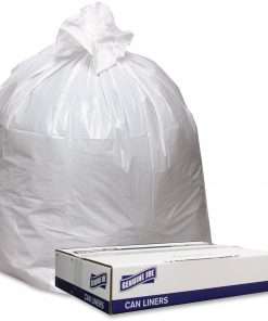 Genuine Joe Low Density White Can Liners - 33 gal Capacity - 33" Width x 39" Length - 0.90 mil (23 Micron) Thickness - Low Density - White - 100/Carton - Industrial Trash