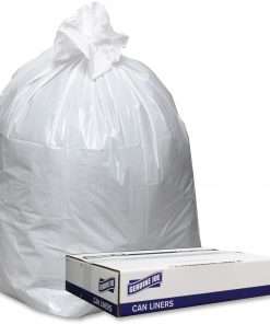 Genuine Joe Low Density White Can Liners - 60 gal Capacity - 38" Width x 58" Length - 0.90 mil (23 Micron) Thickness - Low Density - White - 100/Carton - Can, Waste Disposal