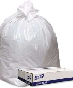 Genuine Joe Low Density White Can Liners - 56 gal Capacity - 43" Width x 47" Length - 0.90 mil (23 Micron) Thickness - Low Density - White - 100/Carton - Industrial Trash