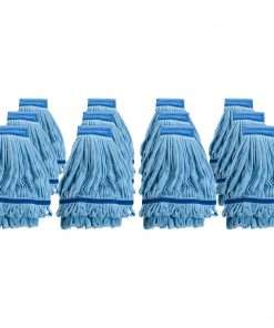 Genuine Joe Microfiber Wet Mophead Refill - MicroFiber, Yarn, Canvas - Blue