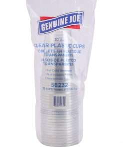 Genuine Joe Clear Plastic Cups - 25 / Pack - 10 fl oz - 20 / Carton - Clear - Plastic - Cold Drink, Beverage