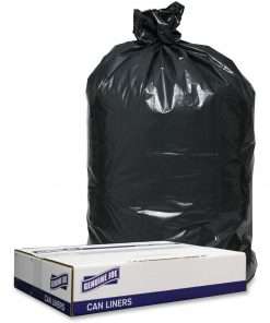 Genuine Joe Low Density Black Can Liners - 45 gal Capacity - 40" Width x 46" Length - 1.20 mil (30 Micron) Thickness - Low Density - Black - 100/Carton - Can