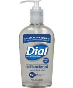 Dial Sensitive Skin Liquid Hand Soap - 7.5 fl oz (221.8 mL) - Pump Bottle Dispenser - Hand, Skin - Clear - 12 / Carton