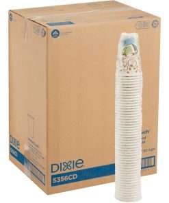 Dixie PerfecTouch Insulated Paper Hot Coffee Cups by GP Pro - 50 / Pack - 16 fl oz - 20 / Carton - Multi - Paper - Coffee, Hot Drink
