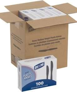 Dixie Medium-weight Disposable Knives Grab-N-Go by GP Pro - 100 / Box - 1000 Piece(s) - 1000/Carton - Knife - 1000 x Knife - Plastic, Polystyrene - Black