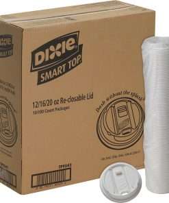 Dixie Large Reclosable Hot Cup Lids by GP Pro - 100 Lids/Pack - 1000 / Carton - White