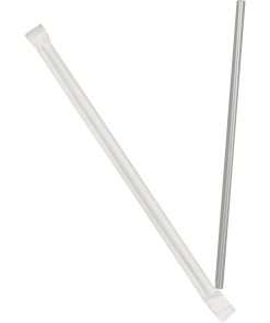 Dixie Jumbo Wrapped Straws by GP Pro - 7.5" Length - Plastic - 500 Straws/Box - 2000 / Carton - Clear, Translucent