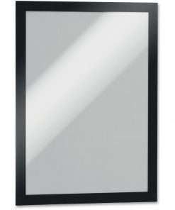 DURABLE&reg; DURAFRAME&reg; Self-Adhesive Magnetic Letter Sign Holder - Horizontal or Vertical, 9.5" x 12" Frame Size - Holds 8.5" x 11" Insert, 2 -Pack, Black