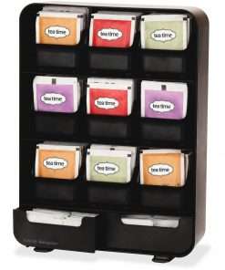 Mind Reader EMS Mind Tea Organizer - 135 x Tea Bag - 9 Drawer(s) - Black - Plastic, Rubber - 1 Each