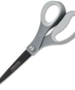 Fiskars Performance 8" Nonstick Titanium Scissors - 8" Overall Length - Straight - Titanium - Orange, Gray - 1 Each