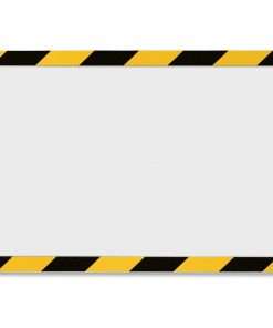 DURABLE&reg; DURAFRAME&reg; SECURITY Self-Adhesive Magnetic Letter Sign Holder - Holds Letter-Size 8-1/2" x 11" , Yellow/Black, 2 Pack