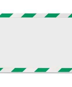 DURABLE&reg; DURAFRAME&reg; SECURITY Self-Adhesive Magnetic Letter Sign Holder - Holds Letter-Size 8-1/2" x 11" , Green/White, 2 Pack
