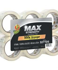 Duck Brand Brand Max Strength Packaging Tape - 54.60 yd Length x 1.88" Width - 3.1 mil Thickness - 6 / Pack - Clear