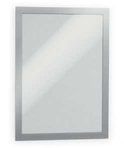 DURABLE&reg; DURAFRAME&reg; Self-Adhesive Magnetic Letter Sign Holder - Horizontal or Vertical, 9.5" x 12" Frame Size - Holds 8.5" x 11" Insert, 2 -Pack, Silver