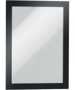 DURABLE&reg; DURAFRAME&reg; Self-Adhesive Magnetic Half-Letter Sign Holder - 6.5" x 9.5" Frame Size - Rectangle - Horizontal or Vertical - Self-adhesive, Magnetic - 2 / Pack - Black