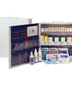 First Aid Only 3-Shelf First Aid Cabinet with Medications - ANSI Compliant - 675 x Piece(s) For 100 x Individual(s) - 15.5" Height x 17" Width x 5.8" Depth Length - Steel Case - 1 Each