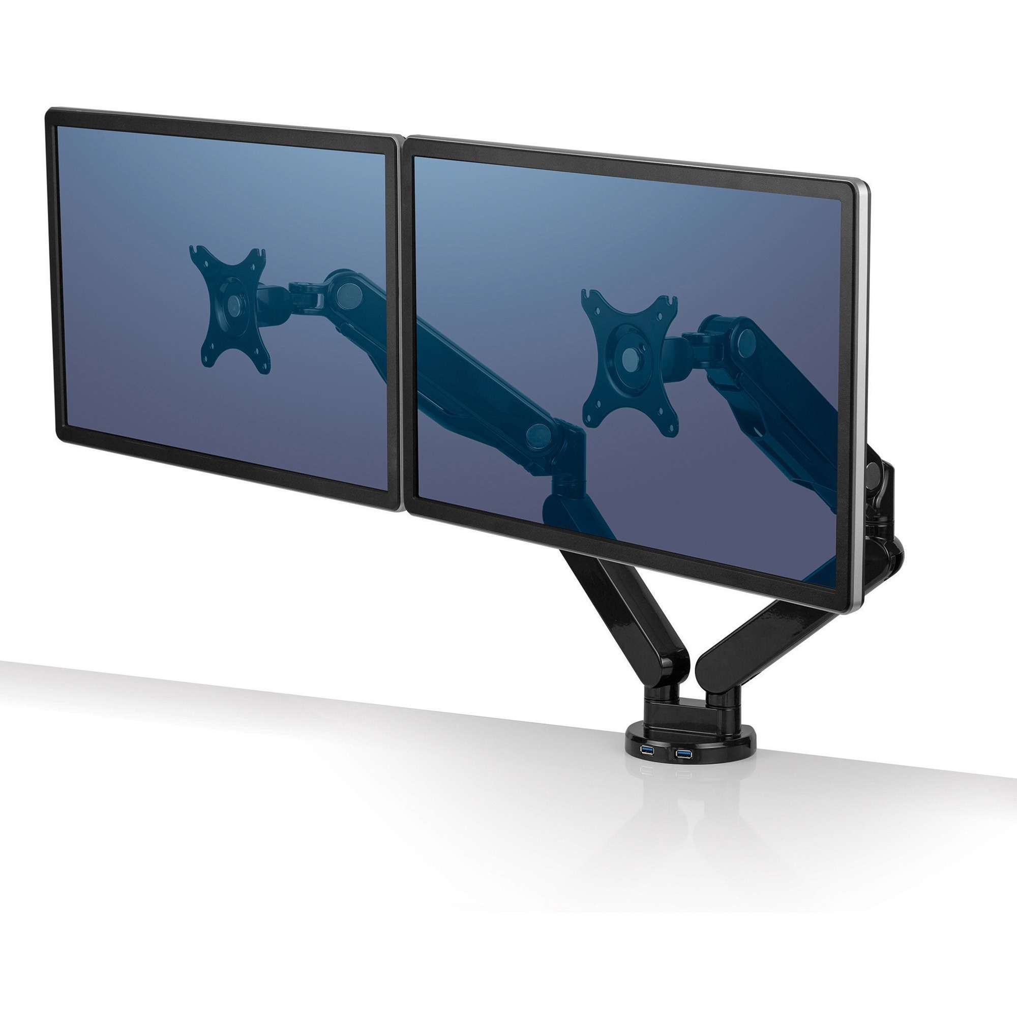 Fellowes Platinum Series Dual Monitor Arm - 2 Display(s) Supported - 46" Screen Support - 40 lb Load Capacity - 1 Each