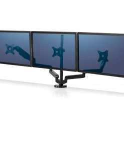 Fellowes Platinum Series Triple Monitor Arm - 3 Display(s) Supported - 90" Screen Support - 60 lb Load Capacity - 1 Each