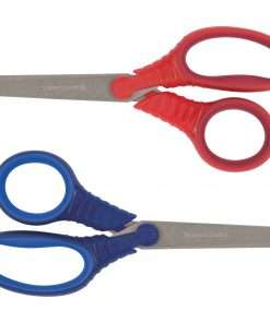 Fiskars Schoolworks 5" Kids Scissors - 5" Overall Length - Left/Right - Stainless Steel - Blunted Tip - Red, Blue - 2 / Pack