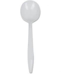 Genuine Joe Medium-Weight Soup Spoon - 1 Piece(s) - 1000/Carton - Soup Spoon - 1 x Soup Spoon - Disposable - White