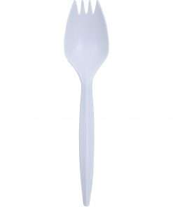 Genuine Joe Medium-Weight Spork - 1 Piece(s) - 1000/Carton - Spork - 1 x Spork - Disposable - White