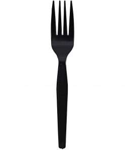 Genuine Joe Heavyweight Fork - 1 Piece(s) - 1000/Carton - Fork - 1 x Fork - Disposable - Textured - Black