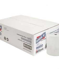 Genuine Joe Solutions 850' Roll Hard Wound Paper Towels - 1 Ply - 7" x 850 ft - White - Virgin Fiber - Soft, Embossed, Absorbent, Eco-friendly, Strong - 6 / Carton