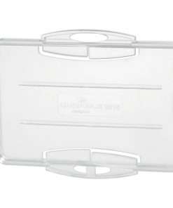 DURABLE&reg; Open Style Single ID-Card Holder - 2-1/10" x 3-1/4" - Horizontal or Vertical - Plastic - Transparent - 10 / Box