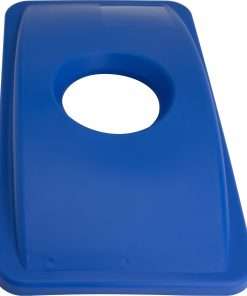 Genuine Joe 23-Gal Recycling Bin Round Cutout Lid - Round - 1 Each - Blue