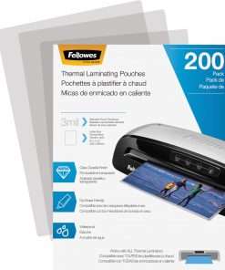 Fellowes Letter-Size Thermal Laminating Pouches - Sheet Size Supported: Letter 8.50" Width x 11" Length - Laminating Pouch/Sheet Size: 9" Width3 mil Thickness - Durable - Clear - 200 / Pack