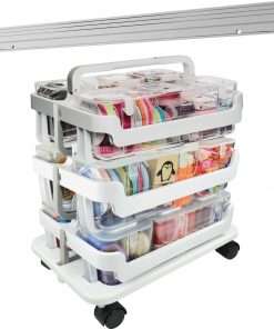Deflecto Stackable Caddy Organizer Multi-Pack Bundle - 22.3" Height x 16" Width x 11" Depth - Floor - White - 1 / Set