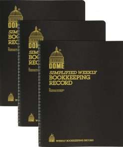 Dome Bookkeeping Record Book - 128 Sheet(s) - Wire Bound - 8.75" x 11.25" Sheet Size - Brown Cover - Recycled - 3 / Bundle