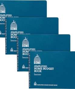 Dome Simplified Home Budget Book - 64 Sheet(s) - Wire Bound - 10.50" x 7.50" Sheet Size - White - White Sheet(s) - Blue Cover - Recycled - 4 / Bundle