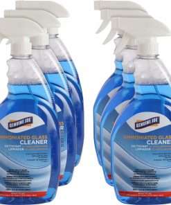 Genuine Joe Ammoniated Glass Cleaner - Ready-To-Use Spray - 32 fl oz (1 quart) - 6 / Carton - Dark Blue